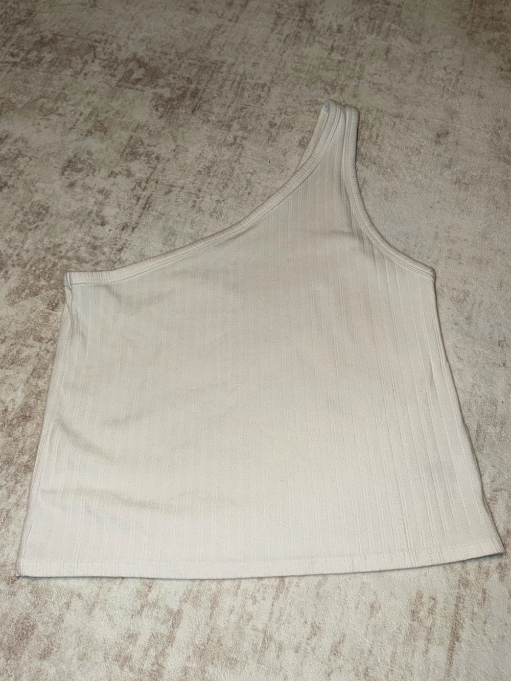 American Eagle White One Shoulder Ribbed Tank Top Women’s XL